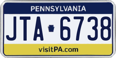 PA license plate JTA6738