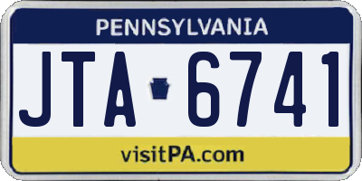 PA license plate JTA6741