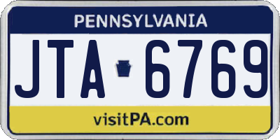 PA license plate JTA6769