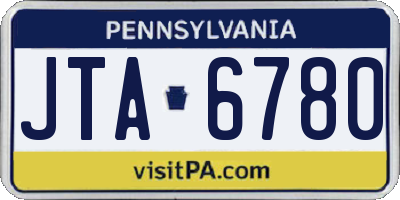 PA license plate JTA6780