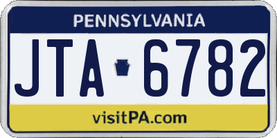 PA license plate JTA6782