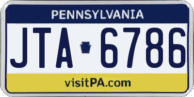 PA license plate JTA6786