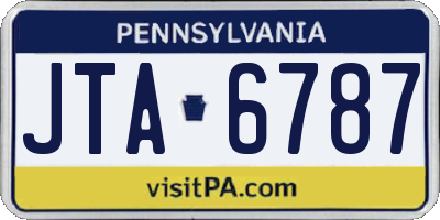 PA license plate JTA6787