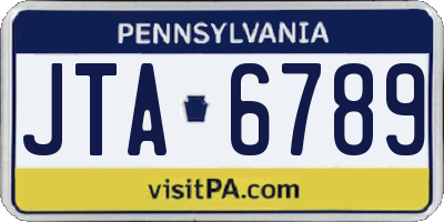 PA license plate JTA6789
