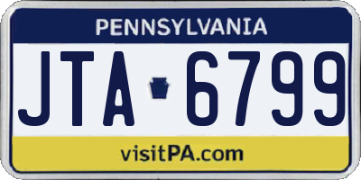 PA license plate JTA6799
