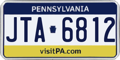 PA license plate JTA6812