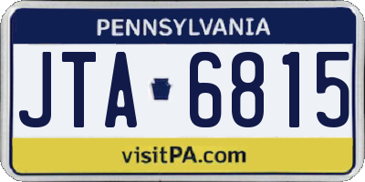 PA license plate JTA6815
