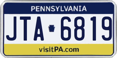 PA license plate JTA6819