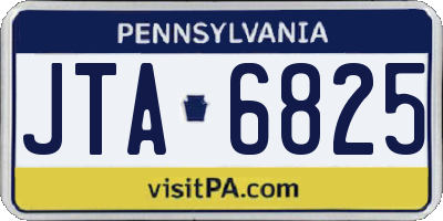 PA license plate JTA6825