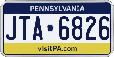 PA license plate JTA6826