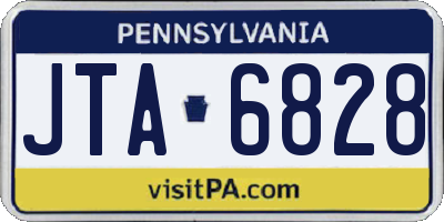 PA license plate JTA6828