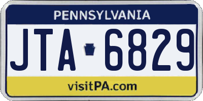 PA license plate JTA6829