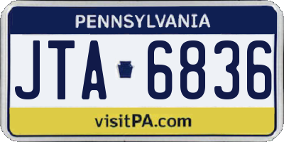 PA license plate JTA6836