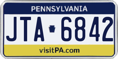 PA license plate JTA6842