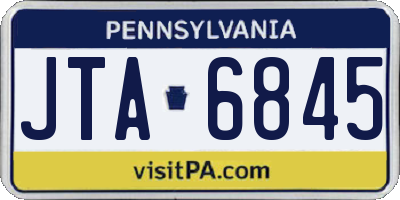 PA license plate JTA6845