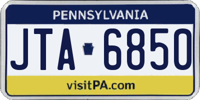 PA license plate JTA6850