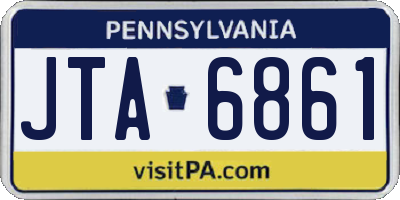 PA license plate JTA6861