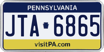 PA license plate JTA6865