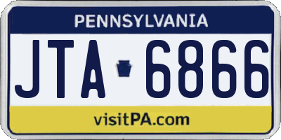 PA license plate JTA6866