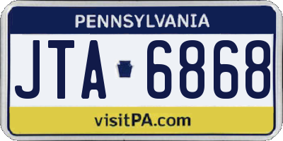 PA license plate JTA6868