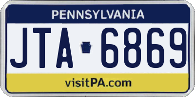PA license plate JTA6869