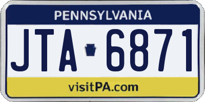 PA license plate JTA6871