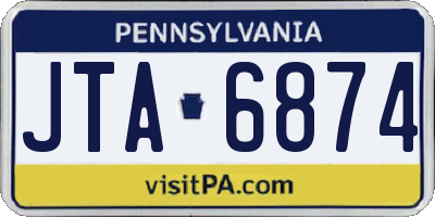 PA license plate JTA6874