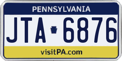 PA license plate JTA6876
