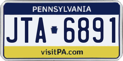 PA license plate JTA6891