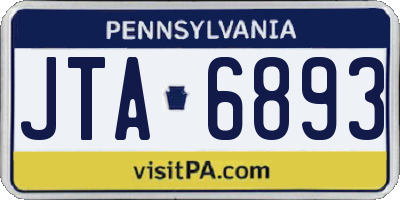 PA license plate JTA6893