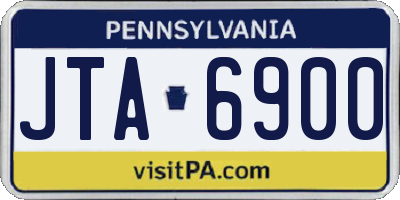 PA license plate JTA6900