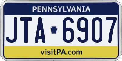 PA license plate JTA6907