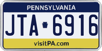 PA license plate JTA6916