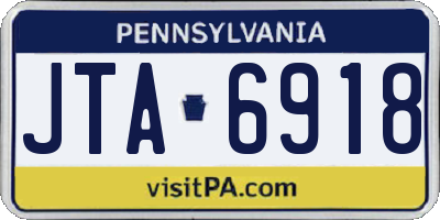 PA license plate JTA6918