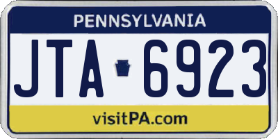 PA license plate JTA6923