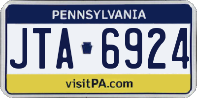 PA license plate JTA6924