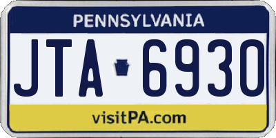 PA license plate JTA6930