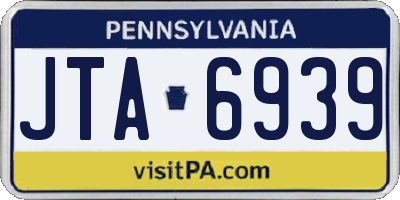 PA license plate JTA6939