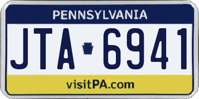 PA license plate JTA6941