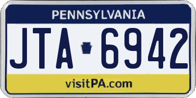 PA license plate JTA6942