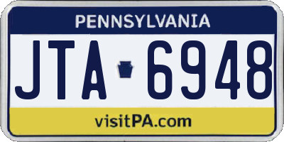 PA license plate JTA6948
