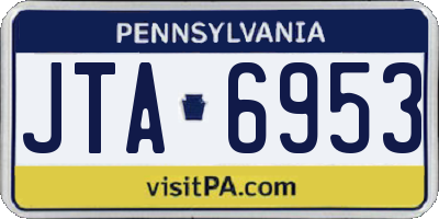 PA license plate JTA6953