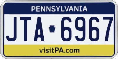 PA license plate JTA6967