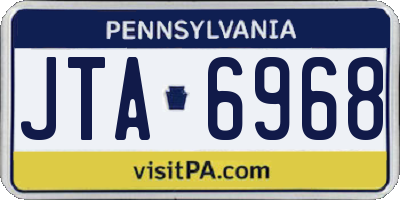 PA license plate JTA6968