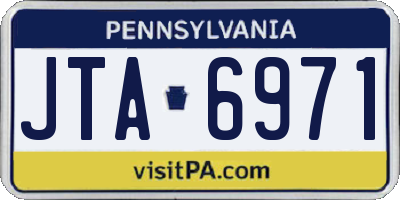 PA license plate JTA6971