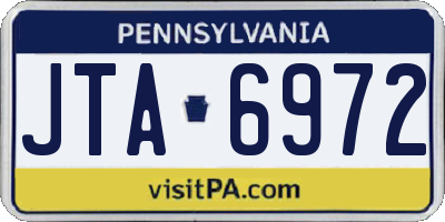 PA license plate JTA6972