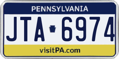PA license plate JTA6974