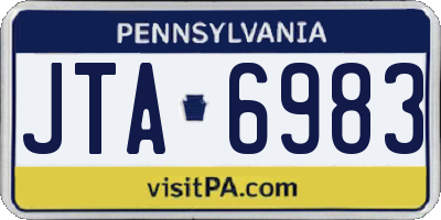 PA license plate JTA6983