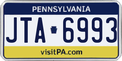 PA license plate JTA6993