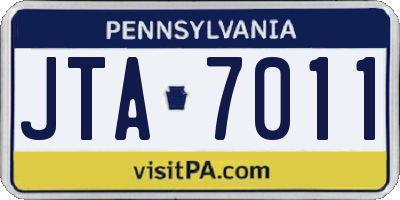 PA license plate JTA7011